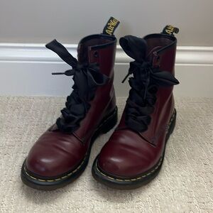 Dr. Martens Cherry Red 1460 Smooth Leather Lace up Boots Women’s US8